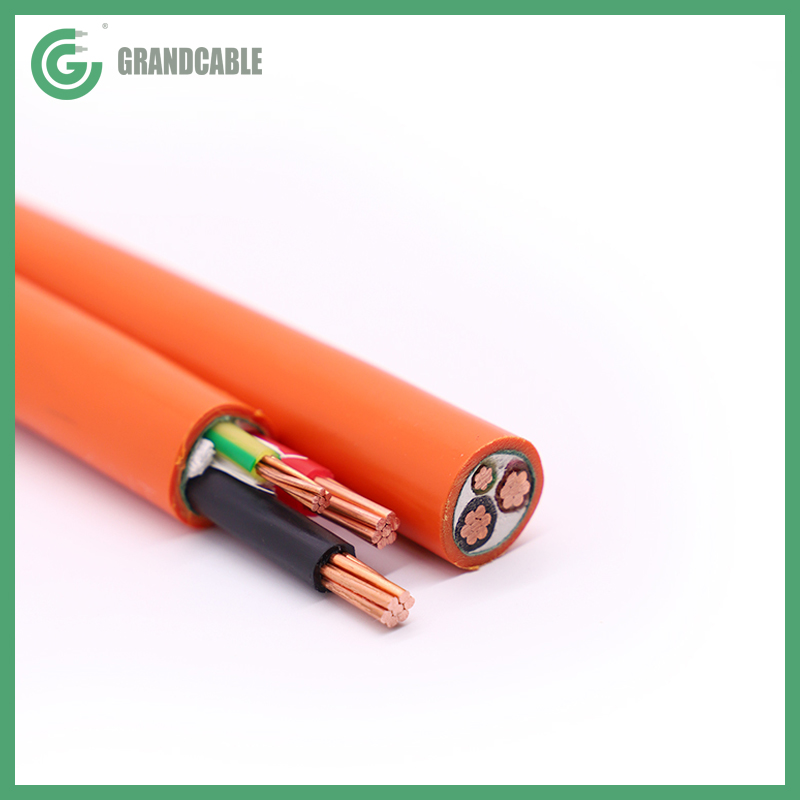 95mm2 PVC Circular 4C+E V-90 insulated 5V-90 PVC sheathed to AS/NZS 5000 0.6/1kV Orange Underground Cable