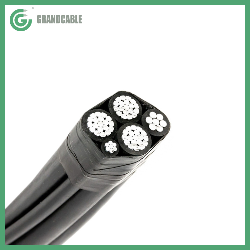 4x120+1x25mm2 NFA2X 0.6/1kV XLPE Insulatied Overhead Line ABC Cable DIN VDE 0276-626
