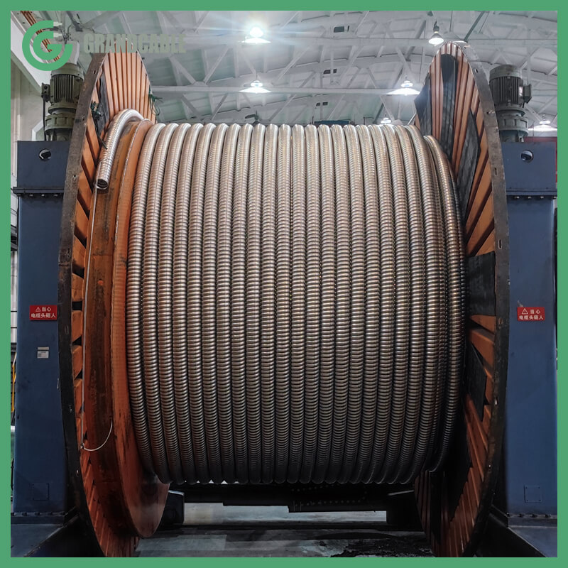 132kV single core 800sqmm copper conductor, XLPE insulated, corrugated Al sheathed & MDPE outer sheathed cable for 132kV AIS Substation
